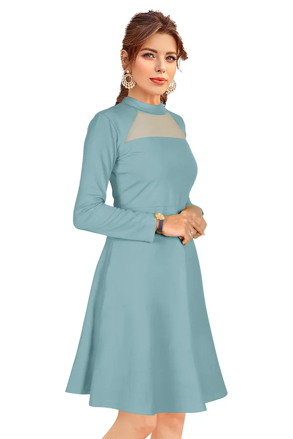 Peach__Stretchable_Knitting_Dress_for_Women