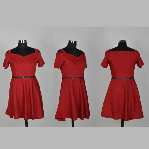 Black_Polyster_Knitting_Dress_for_Women
