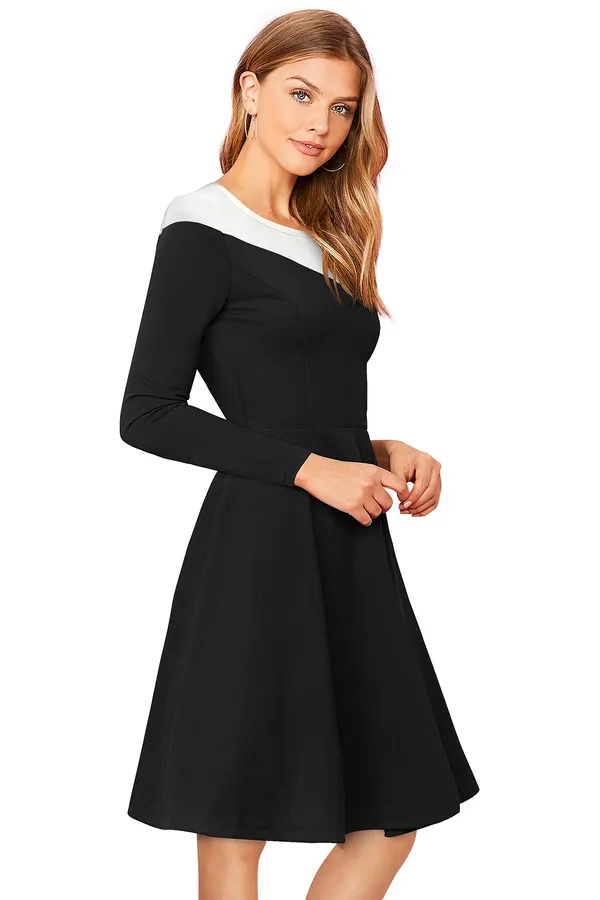 Blue_Polyster_Knitting_Dress_for_Women