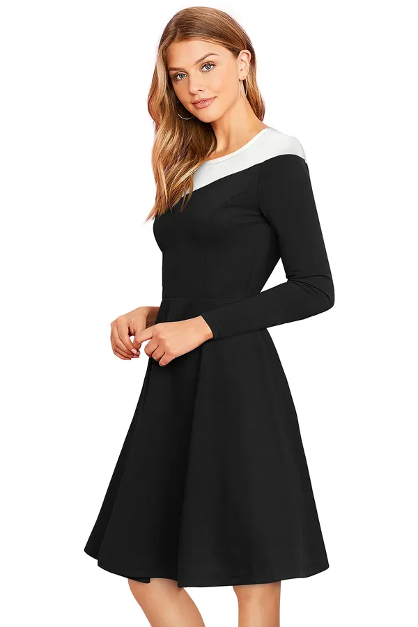 Blue_Polyster_Knitting_Dress_for_Women