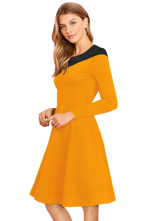 Black__Stretchable_Knitting_Dress_for_Women