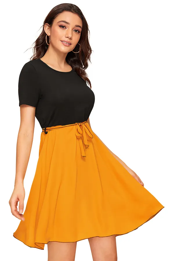 Red__Stretchable_Knitting_Dress_for_Women