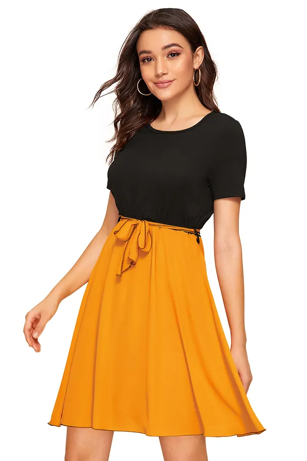 Red__Stretchable_Knitting_Dress_for_Women