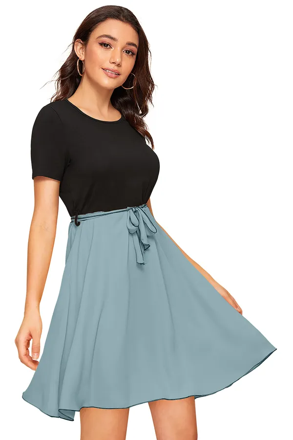 Peach__Stretchable_Knitting_Dress_for_Women