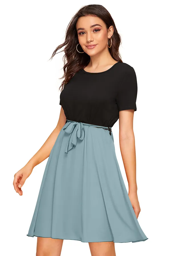 Peach__Stretchable_Knitting_Dress_for_Women