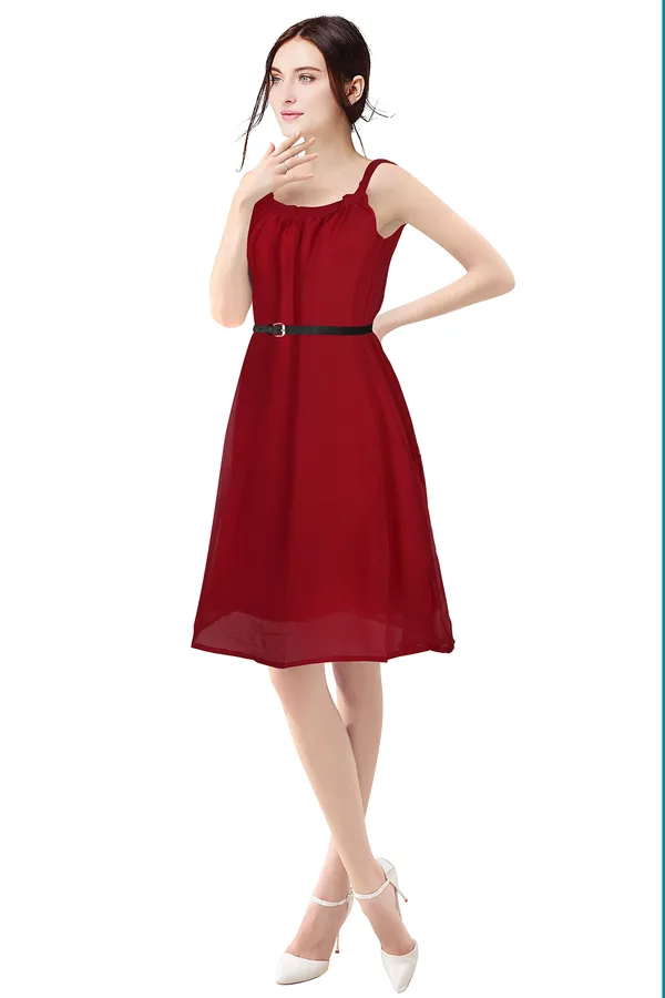 Maroon_Georgette_Dress_for_Women