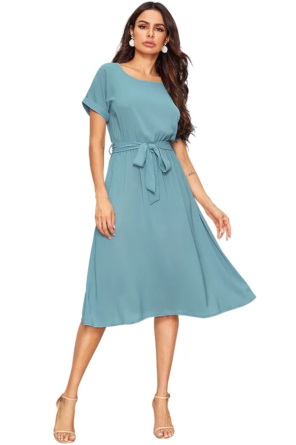 Peach__Stretchable_Knitting_Dress_for_Women