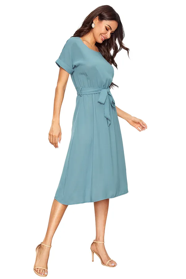 Peach__Stretchable_Knitting_Dress_for_Women