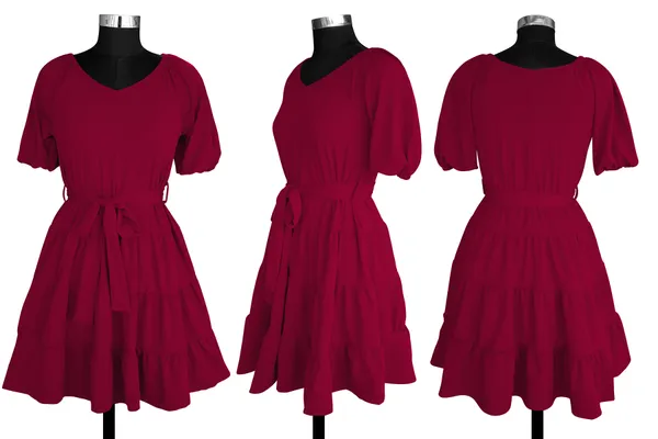 Peach__Stretchable_Knitting_Dress_for_Women