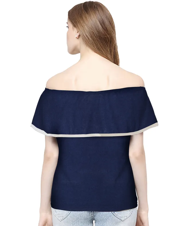 Blue_Polyester_Knitting_T-Shirt_for_Women