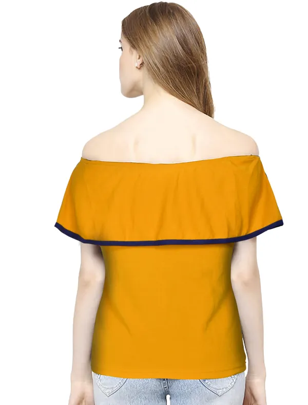 Yellow_Polyester_Knitting_T-Shirt_for_Women