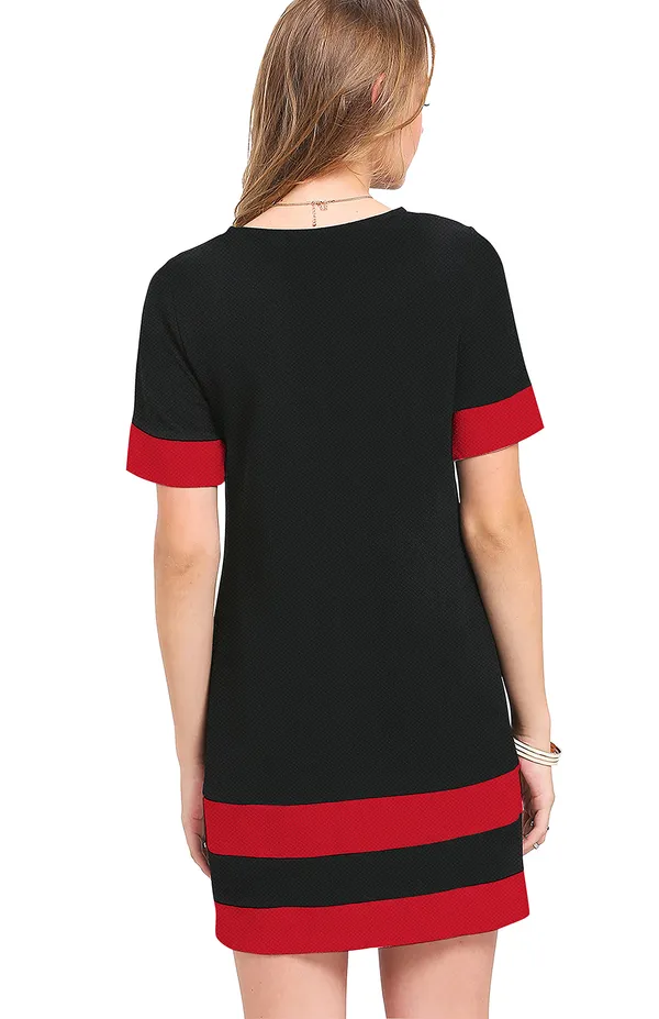 Red_Polyester_Knitting_T-Shirt_for_Women