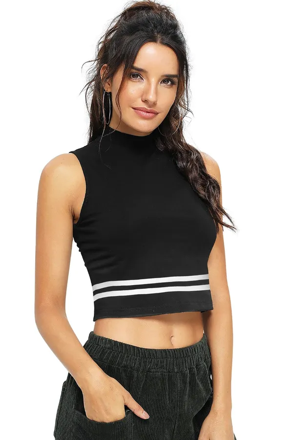 Black_Polyester_Knitting_Tops_for_Women