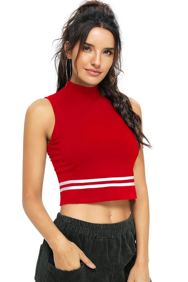 Red_Polyester_Knitting_Tops_for_Women