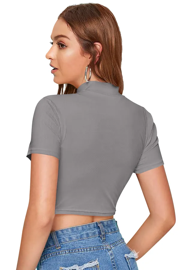 Grey_&_Black_Polyester_Knitting_Tops_for_Women