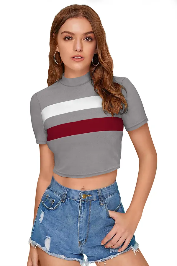 Grey_&_Maroon_Polyester_Knitting_Tops_for_Women