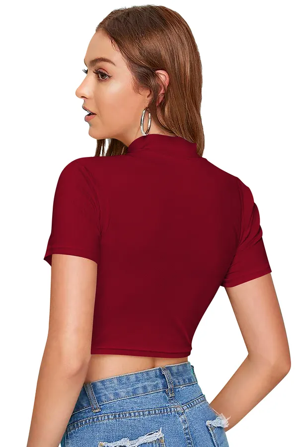 Maroon_&_Grey_Polyester_Knitting_Tops_for_Women