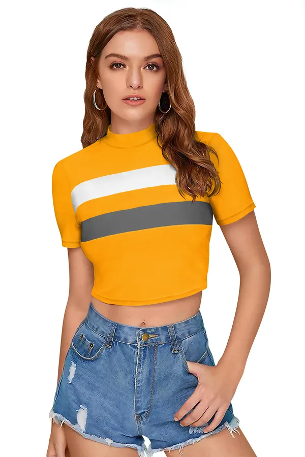 Yellow_&_Grey_Polyester_Knitting_Tops_for_Women