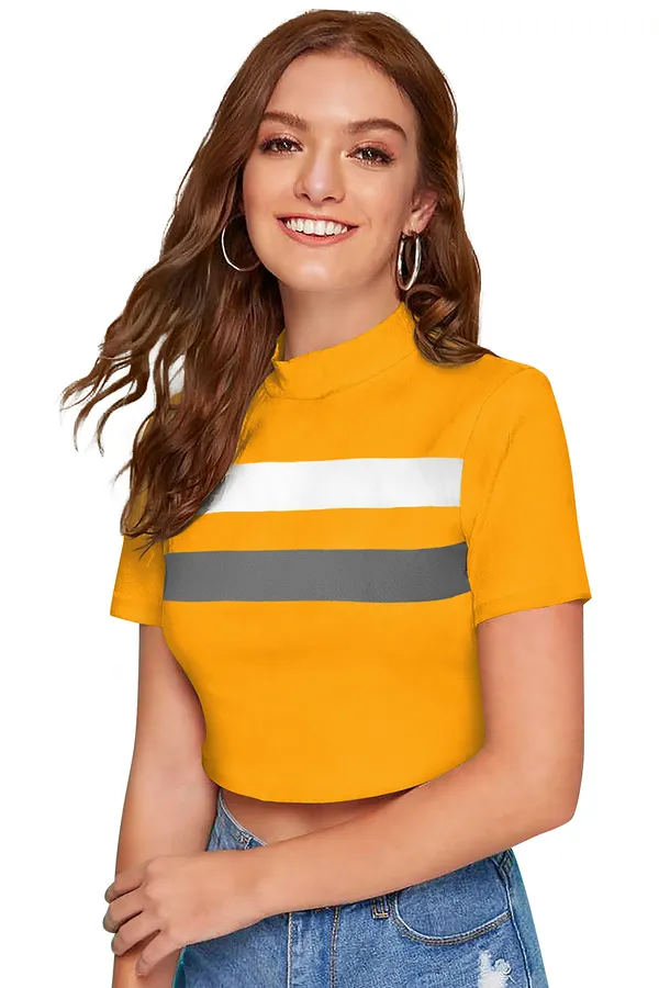 Yellow_&_Grey_Polyester_Knitting_Tops_for_Women