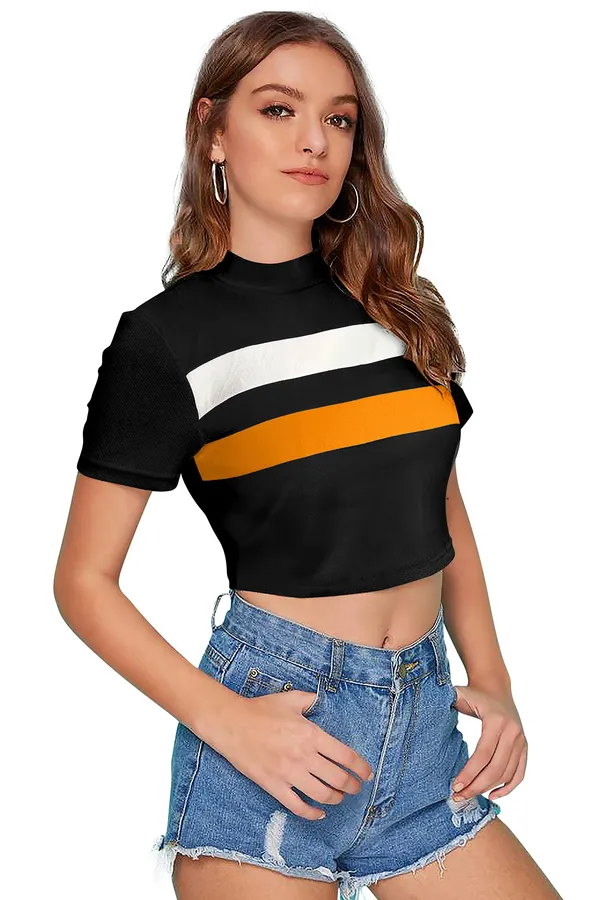 Yellow_Polyester_Knitting_Tops_for_Women