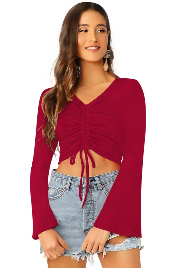 Maroon_Polyester_Knitting_Tops_for_Women