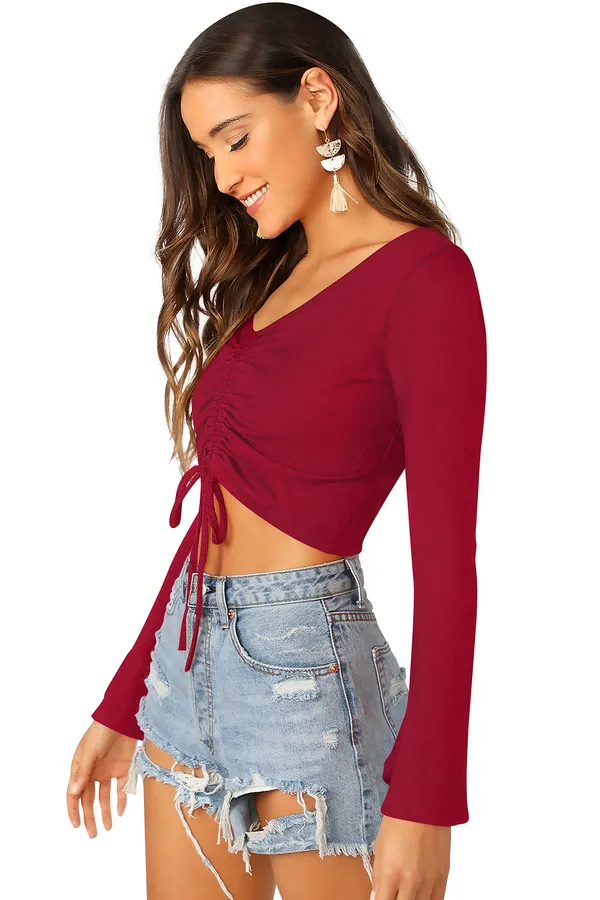 Maroon_Polyester_Knitting_Tops_for_Women