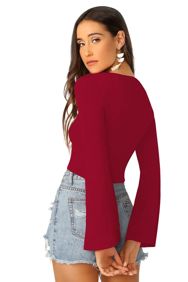 Maroon_Polyester_Knitting_Tops_for_Women