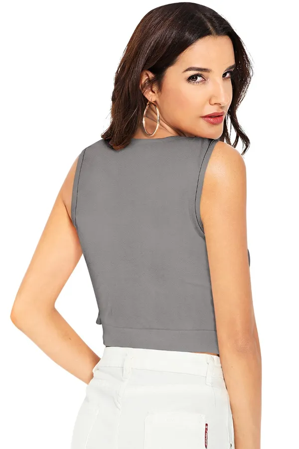 Grey_Polyester_Knitting_Tops_for_Women