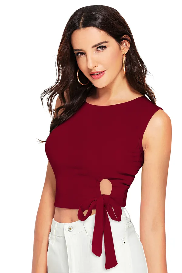 Maroon_Polyester_Knitting_Tops_for_Women