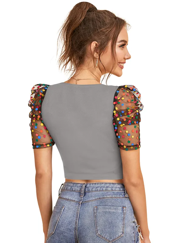Grey_Polyester_Knitting_Tops_for_Women