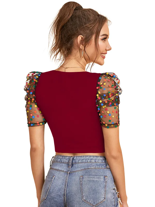 Maroon_Polyester_Knitting_Tops_for_Women
