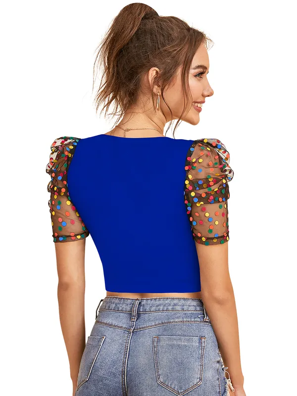 Royal_Blue_Polyester_Knitting_Tops_for_Women