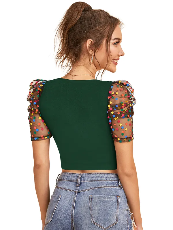 Green_Polyester_Knitting_Tops_for_Women