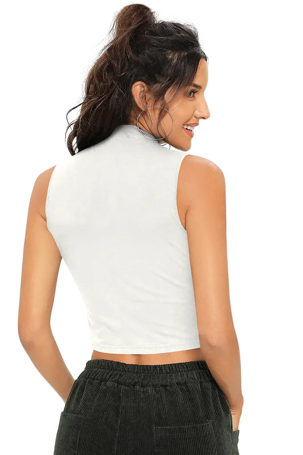 White_Polyester_Knitting_Tops_for_Women