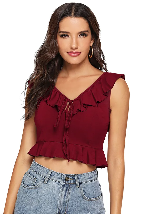 Maroon_Polyester_Knitting_Tops_for_Women