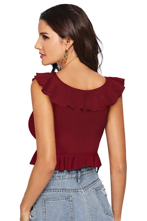 Maroon_Polyester_Knitting_Tops_for_Women