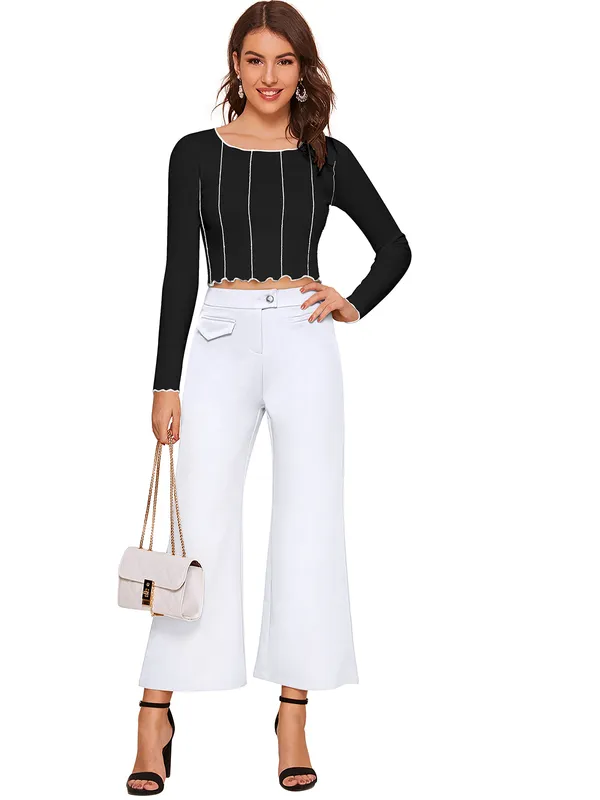 Black_Polyester_Knitting_Tops_for_Women