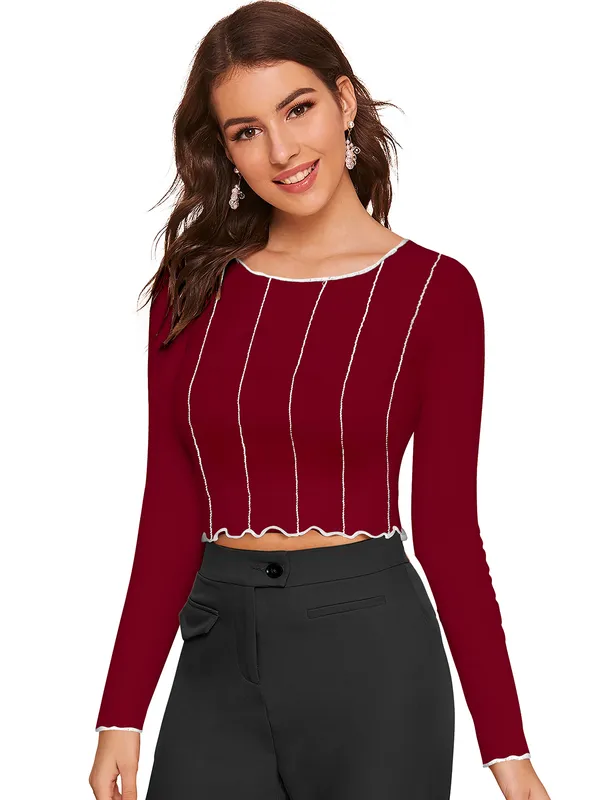 Maroon_Polyester_Knitting_Tops_for_Women