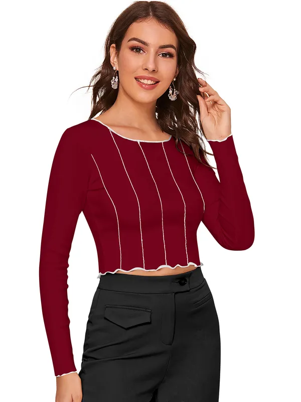 Maroon_Polyester_Knitting_Tops_for_Women