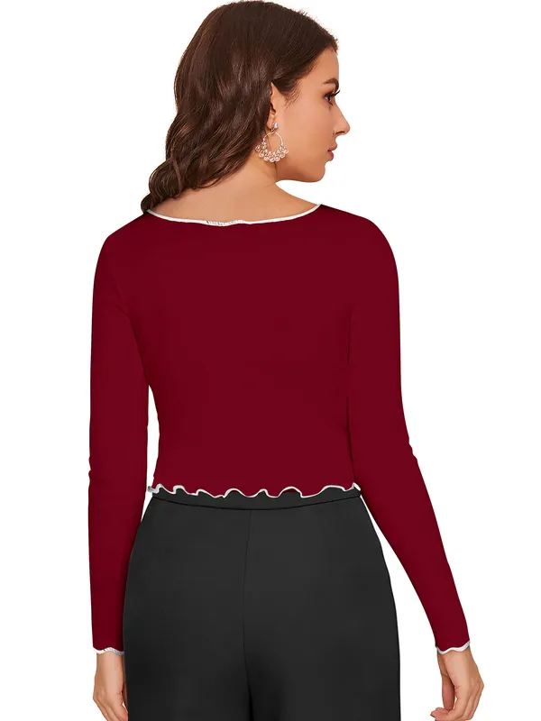 Maroon_Polyester_Knitting_Tops_for_Women