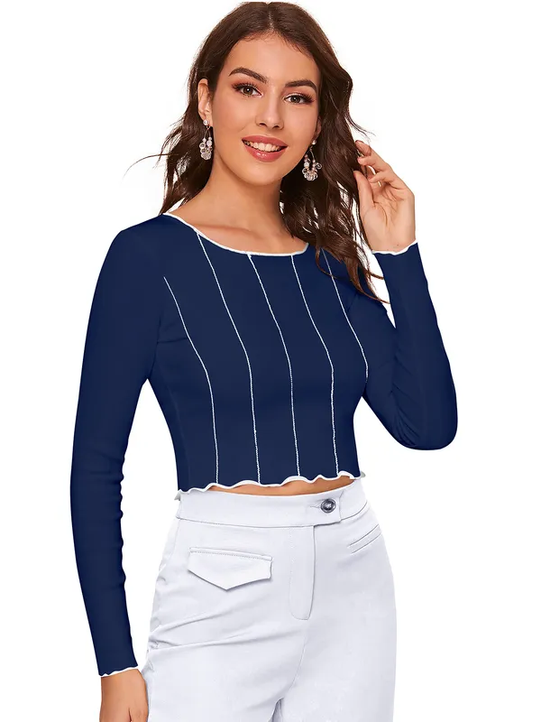 Blue_Polyester_Knitting_Tops_for_Women