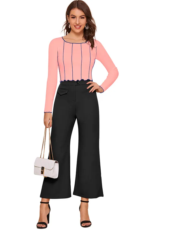 Peach_Polyester_Knitting_Tops_for_Women