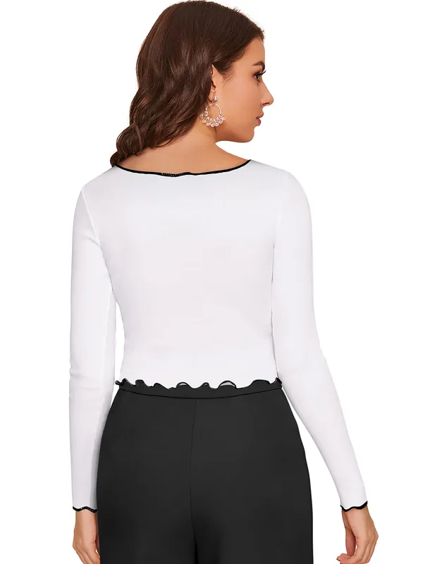 White_Polyester_Knitting_Tops_for_Women