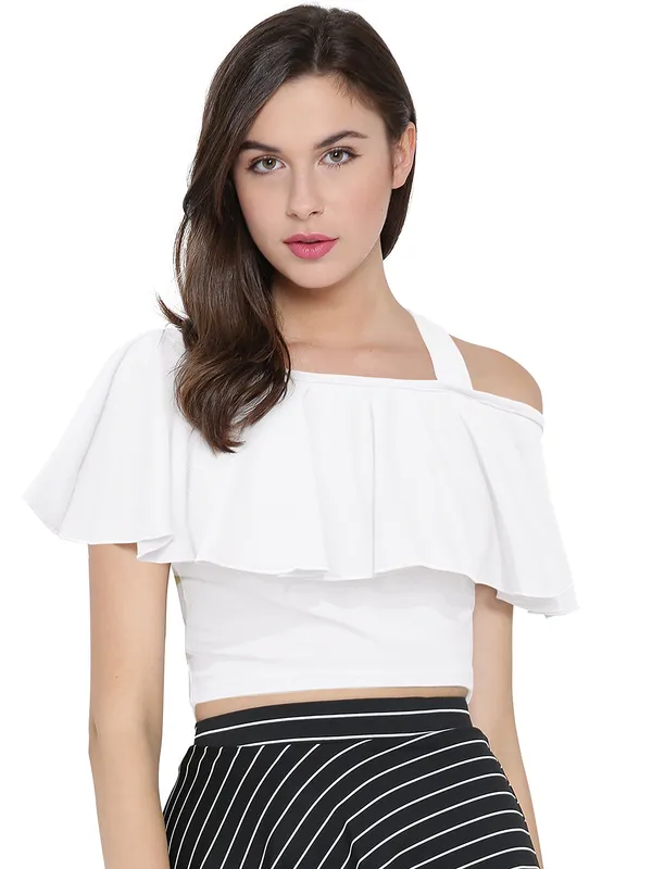White_Polyester_Knitting_Tops_for_Women