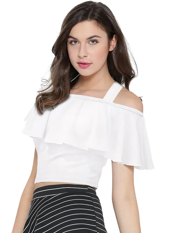 White_Polyester_Knitting_Tops_for_Women