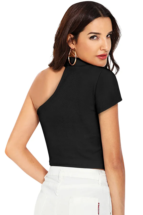 Black_Polyester_Knitting_Tops_for_Women