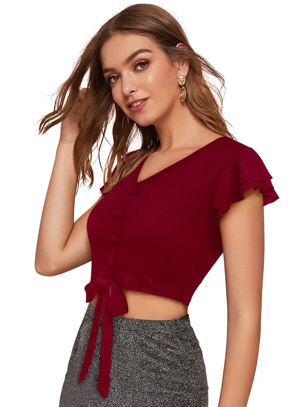 Maroon_Polyester_Knitting_Tops_for_Women