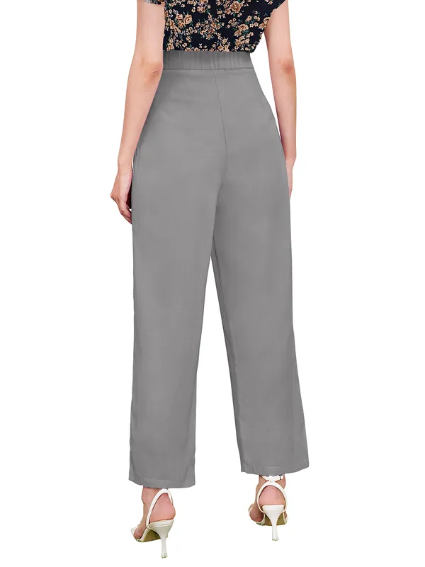 Grey_Polyester_Knitting_Pants_for_Women
