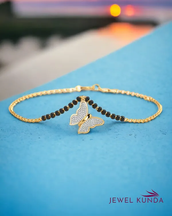 Yellow_Gold_Finish_Butterfly_Shaped_Mangalsutra_Bracelet_For_Women