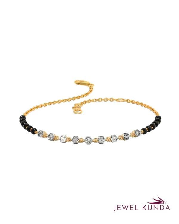 Yellow_Gold_Finish_Unique_Hexagon_Shaped_Mangalsutra_Bracelet_For_Women